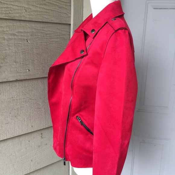 NWT Philosophy Red Faux Suede Moro Jacket Small - Picture 4 of 7
